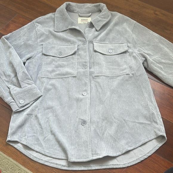Ashley by 24 International Utility Collection Lilac Purple Corduroy Shacket XL - Picture 1 of 5